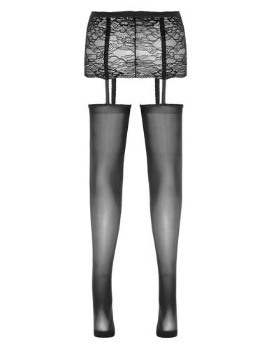 Medias sexy de lencería con tirantes de encaje pantimedias de malla liguero para hombre - Imagen 37 de 104