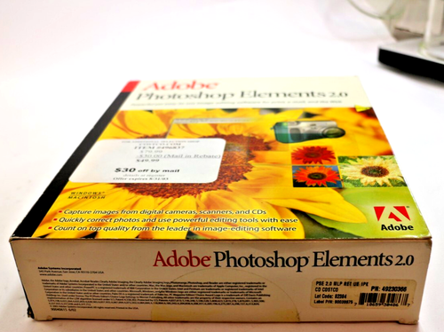 Adobe Photoshop Elements 2.0 CD + User Manual Windows / Macintosh versions Ser# - Picture 2 of 7