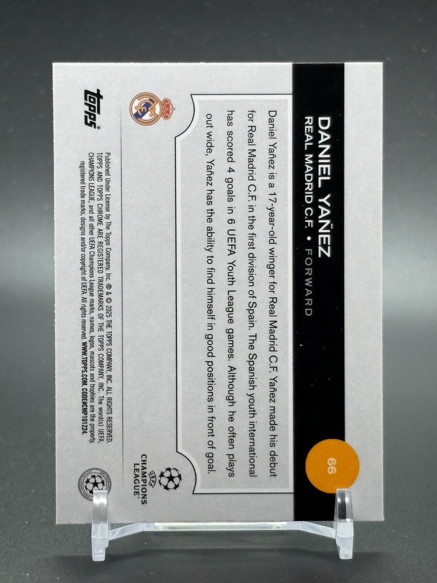 2024-25 Topps Chrome UCC Rookie #66 DANIEL YANEZ Real Madrid CF RC