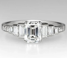 NEW  SILVER SQUARE CUT ART DECO STATEMENT RING BARGAIN SALE ALL SIZES