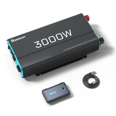 Renogy 3000W Pure Sine Wave Inverter 12V DC to 120V AC Converter for Home, RV...