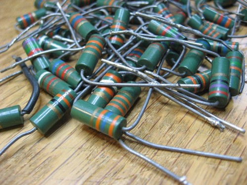 Assorted Resistor 1W Green Body Carbon Composition Grab-Bag - Used Pulls Qty 50 - Picture 3 of 4