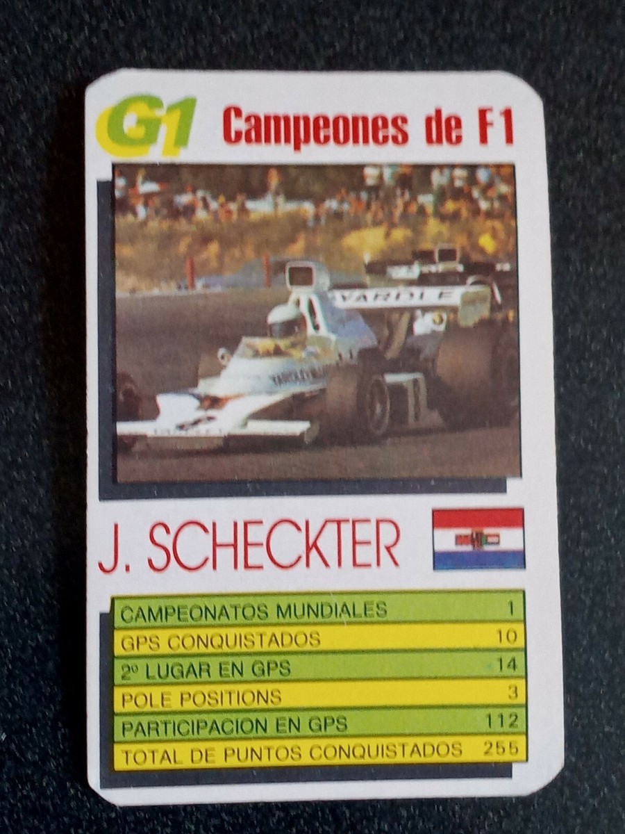 1980s FORMULA 1 racing car JODY SHECKTER Rare cromy Card 1987- 1989 F1