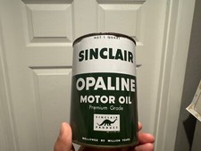 Vintage Sinclair Opaline Motor Oil can Full With Sinclair  Logo