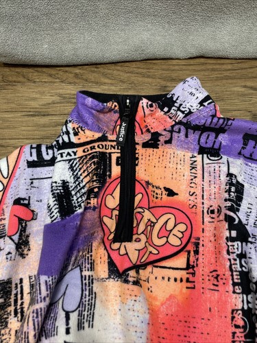 Justice Sport Graffiti 1/4 Zip Pullover Sweatshirt Girl's Size XS 5/6 KG JD - Picture 2 of 20