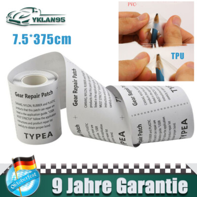 7.5*375cm Klar Selbstklebend Reparaturband Patch Set Zelt Vordach Markise TPU
