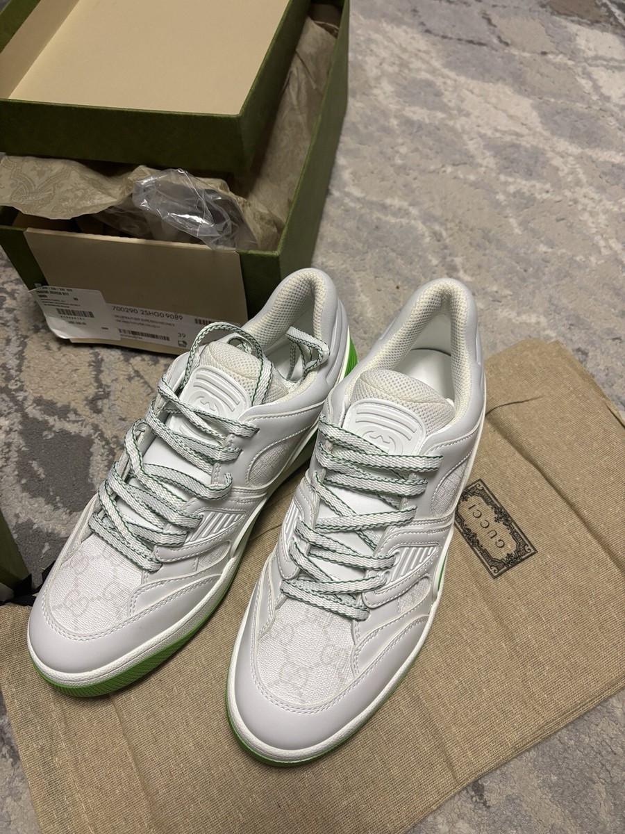 GUCCI Basket Low Top GG Demetra Vegan Leather Basketball Sneakers