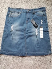 VTG JR Hype Fashion 20" Ripped Denim Skirt Fray Size 11