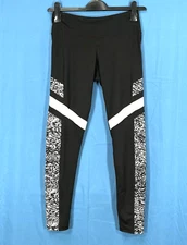 C9 By CHAMPION Duo Dry BLACK/WHITE Printed STRETCH KNIT Pull-On Leggings Sz M