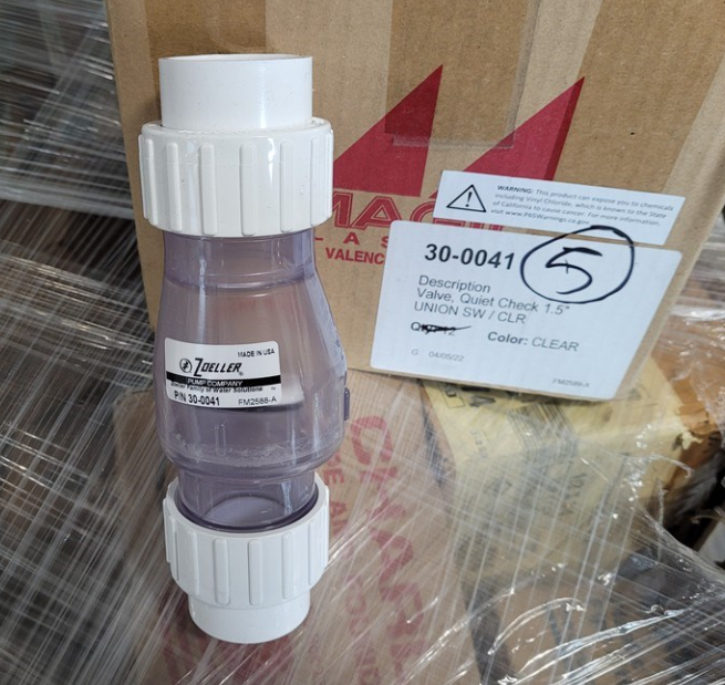 Magic B082315C 11/2" Slip Clear Pvc Silent Check Valve NEW Zoeller