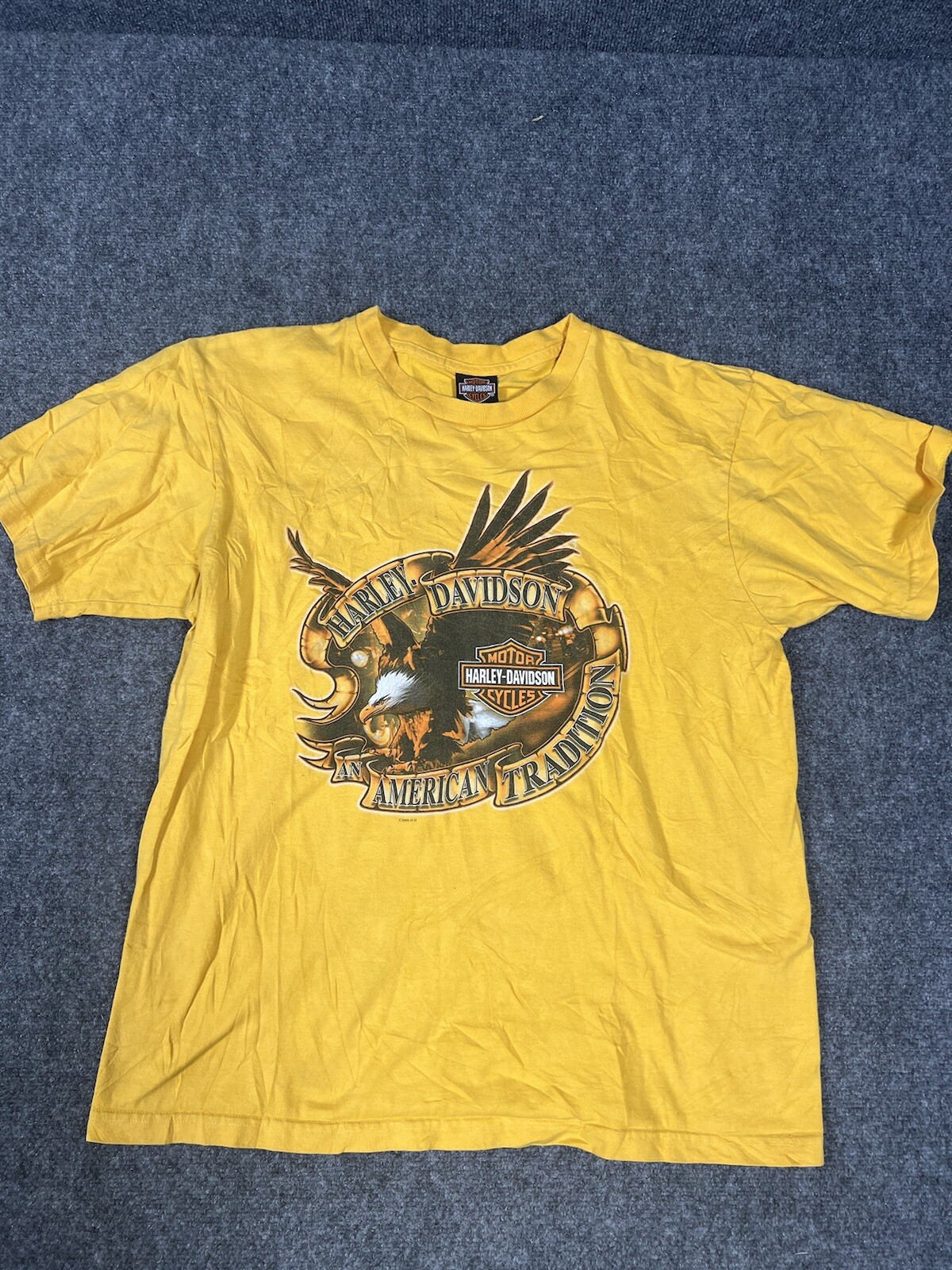 Harley Davidson Motorcycles Shirt Yellow Daytona Beach, FL  XL