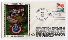 Wrigley  Field 75th Anniversary Gateway Silk First Day Cover Apr. 25, 1989
