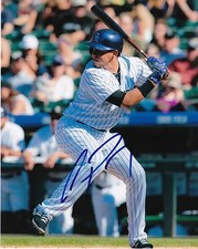 CRISTHIAN ADAMES  COLORADO ROCKIES   ACTION SIGNED 8x10