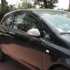 COPPIA CALOTTE SPECCHIO RETROVISORE CROMATA per OPEL CORSA D dal 2006>2014