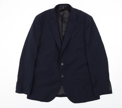 Marks and Spencer Anzugjacke Herren Blau Wollmischung Größe 42 Reg
