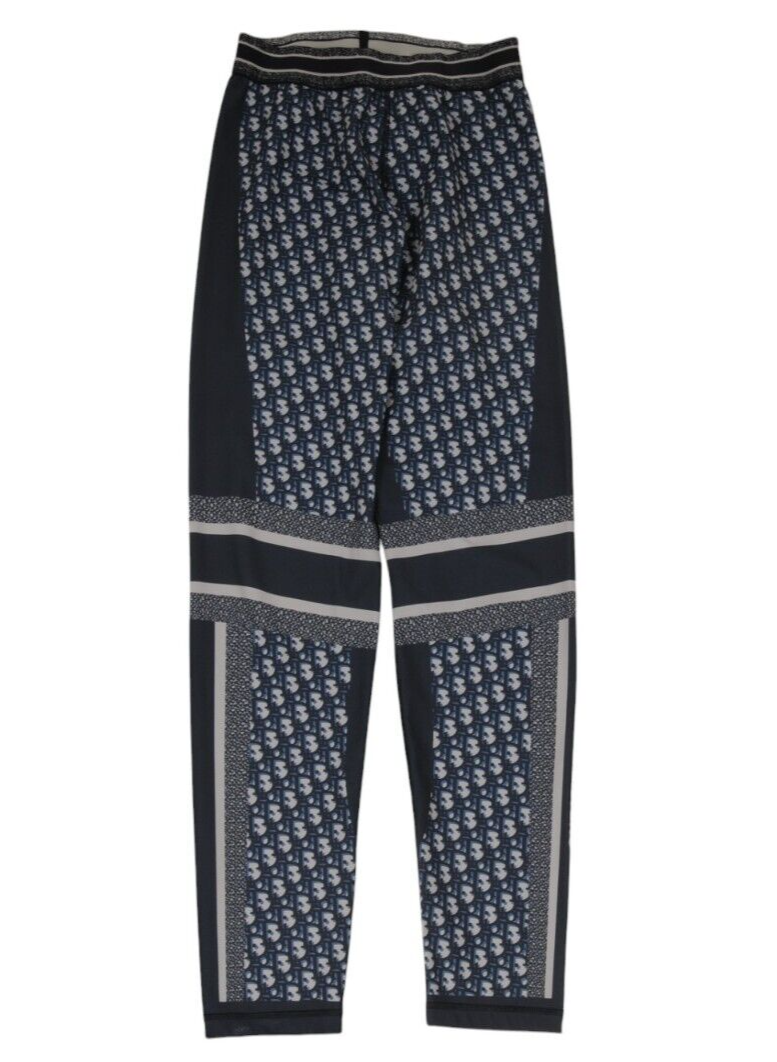 パンツ DIOR - LEGGINGS BLUE OBLIQUE PRINT Christian Dior Womens Oblique Logo Leggings Medium Blue Gray