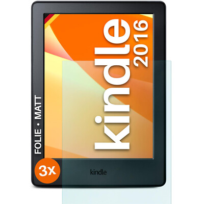 3x Schutzfolie Matt für Amazon Kindle (2016) Displayschutz 4H Dünn Anti Reflex