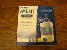 1 Box 2 Count Phillips Avent Anti Colic w/ Airfree Vent 4oz CLEAR Baby Bottles