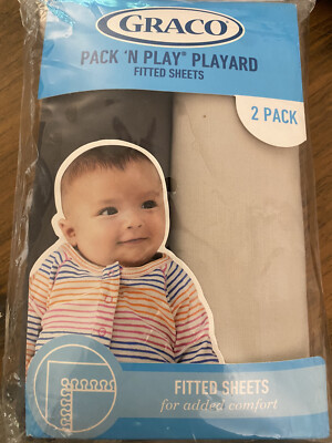 Graco Pack N Play Playard Fitted Sheet Set Pack Gray NWT