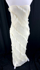 Princess Polly Womens 6 Baylie Maxi Dress Yellow Fringe Detail Strapless Slim