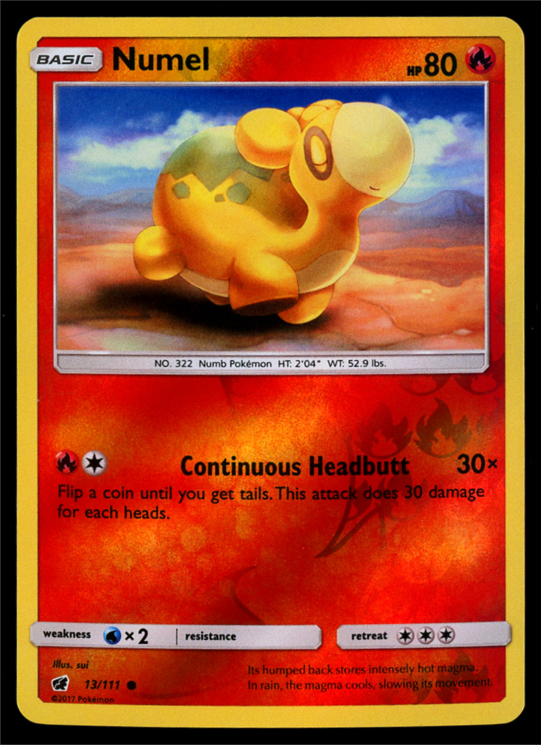 Pokemon Card Crimson Invasion Numel 13/111 Reverse Holo Common - NM