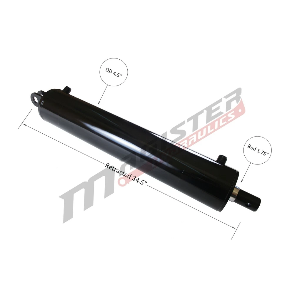 Сварной гидравлический цилиндр двойного действия отверстие 4 дюйма 24 дюйма для бревенчатого разветвителя 4x24 НОВЫЙ - Изображение 3 из 4