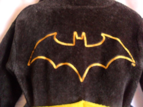 Toddler 2 T Black Batman Hooded Bath Robe - Picture 4 of 6