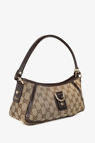Gucci Brown Monogram D Ring Abbey Pochette Shoulder Bag - Picture 2 of 13