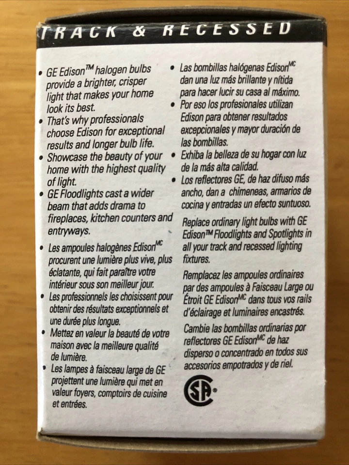 GE Edison 60W Indoor Floodlight Track & Recessed Lighting 650 Lumens 30" beam - Image 3 of 4