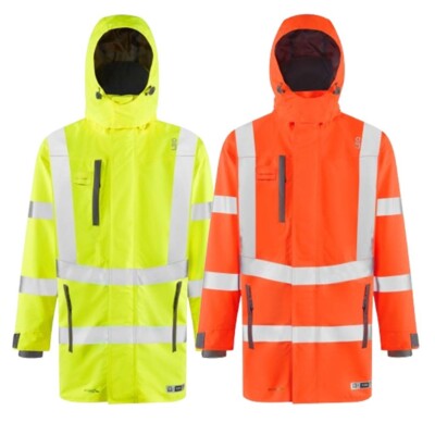 Leo Hi Vis wasserdichter atmungsaktiver Anorak Mantel Klasse 3 Performance winddichte Jacke