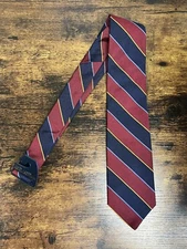 Brooks Brothers Red Blue & Multicolored Striped Tie 100% Silk Men's Necktie 58"