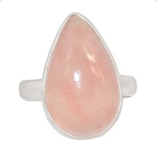 Natural Rose Quartz - Madagascar 925 Sterling Silver Ring Jewelry s.6 CR68767