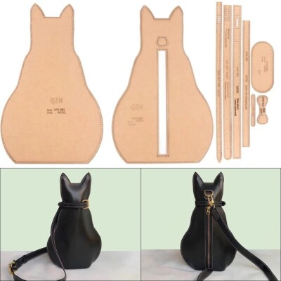 Leather Craft Fashion Ladies Cat Chest Bag Sewing Pattern Kraft Paper Template