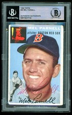 MEL PARNELL 1954 Topps #40 Boston Red Sox Signed Auto Beckett BAS Certified