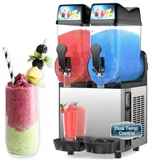 Commercial 2X12L Slush Machine Frozen Beverage Ice Slushie Making Machine 2-Tank