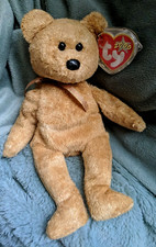 TY Beanie Babies CASHEW the Honey Brown TEDDY BEAR Clam Shell Tag