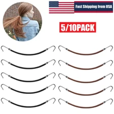 5/10Pcs Hair Bungees Hair Ties with Hooks Thick Hair Ties Ponytail Hooks New USA