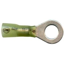 Heat Shrink  Solder Ring Terminal 12-10 Gauge 5/16" Stud Made in USA - 10 Pack