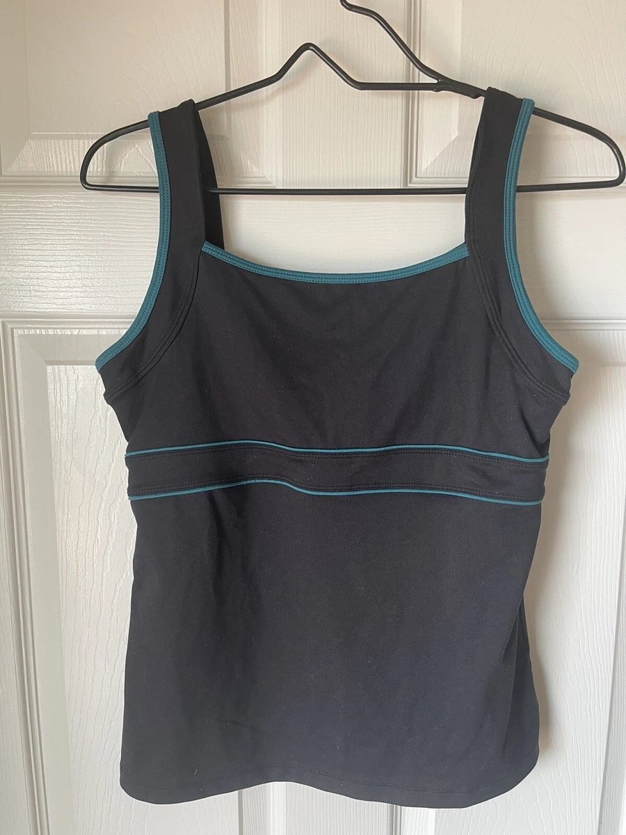 Academy BCG Black And Teal Tank Top Built In Bra Size Medium