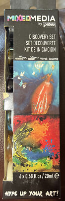 Pebeo MIXED MEDIA Vitrail Discovery Set for Pouring, Mixing & Painting 6 x 20ml