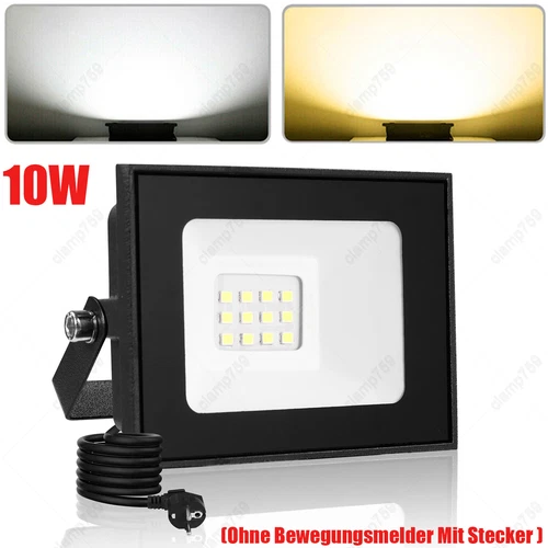 LED Fluter Stecker Außen Strahler Arbeitsleuchte Baustrahler Scheinwerfer Garten - Bild 56 von 251