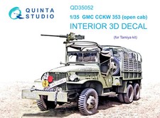 Quinta Studio QD35052, GMC CCKW 353 3D-Printed Interior decal (for TAMIYA), 1:35