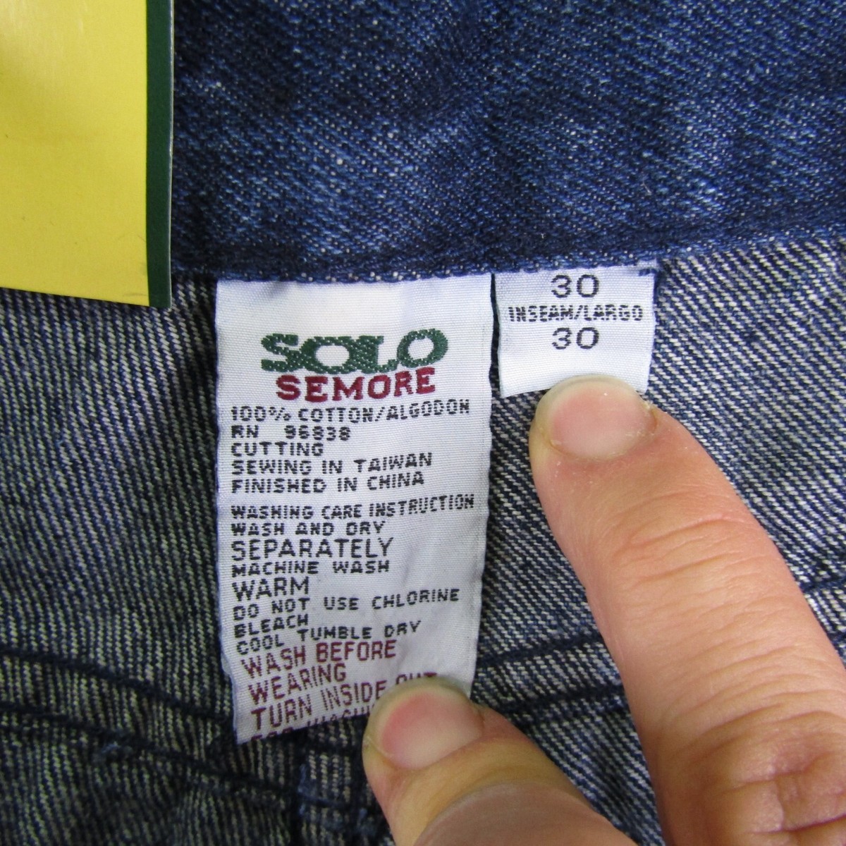 Vintage Solo Semore Jeans Mens 30x30 Blue Denim Baggy