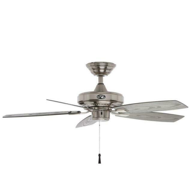 Hampton Bay Gazebo Ii 42 Inch Indoor, Brushed Nickel Ceiling Fan Without Light