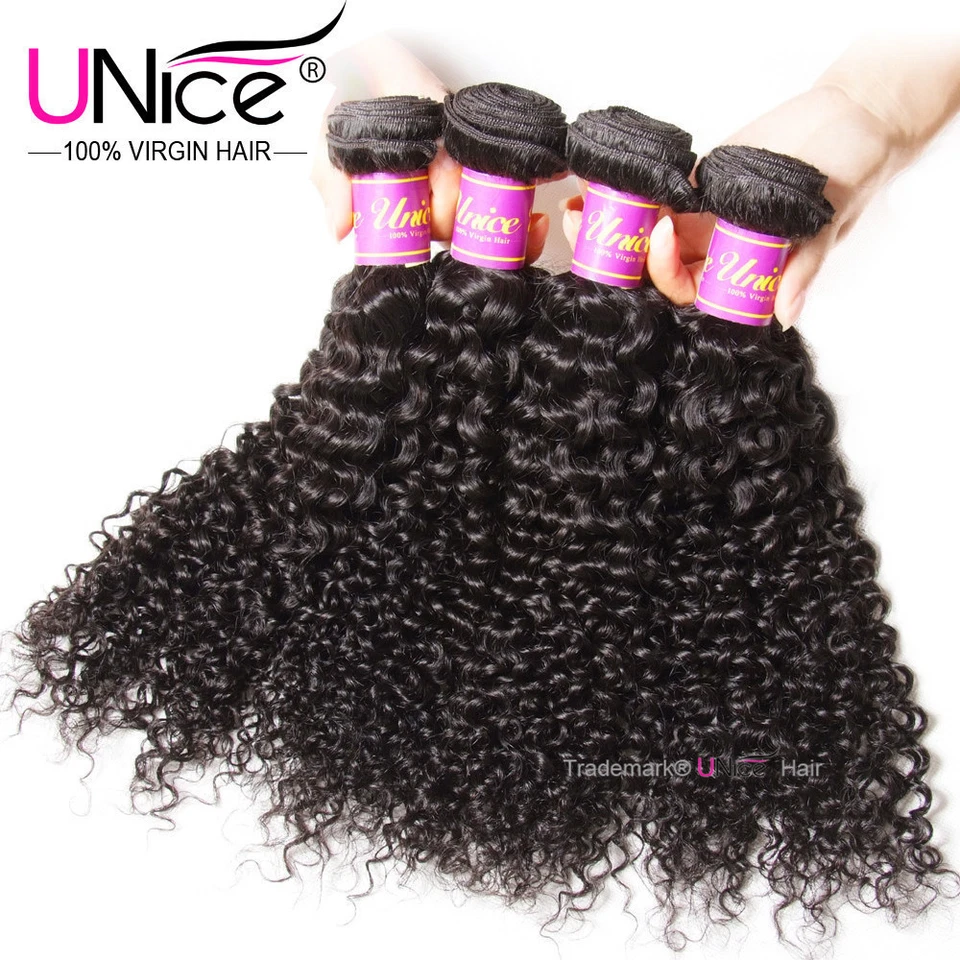 Extensiones de cabello humano rizadas brasileñas de cabello virgen UNICE HAIR 1/3 paquetes Foto 4 de 4