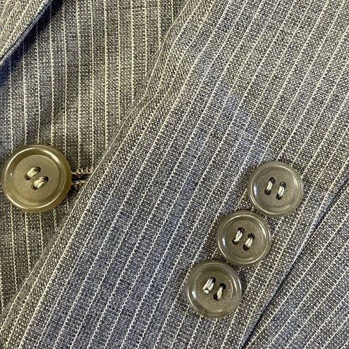 Vtg 50's BESPOKE Gray Sport Coat PIN STRIPE Jacket DB ROCKABILLY Wool Blazer - Picture 7 of 10