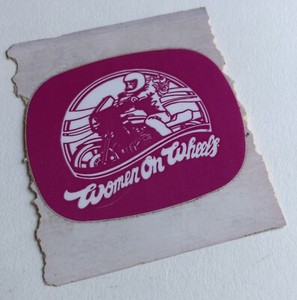 Vintage WOMEN On WHEELS Motorcycle Club Membership Sticker 1980s USA