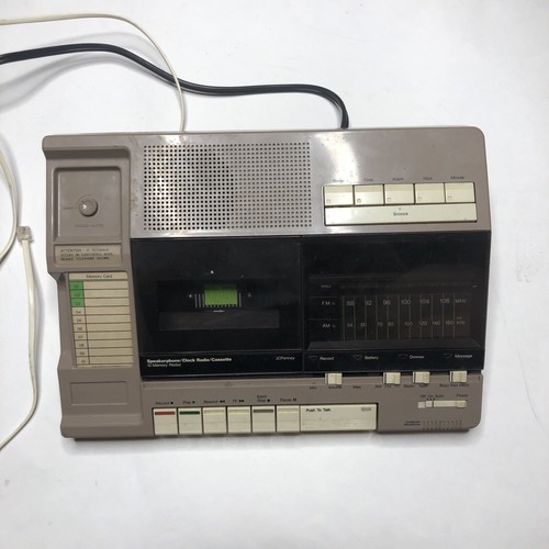 Vintage JC Penny Speakerphone Clock Radio Cassette Tested Works Great