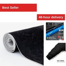 Black Suede Headliner Fabric 98 x 60 in Foam Backed Auto DIY Repair