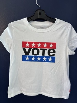 Levi's short sleeve USA VOTE graphic women's t-shirt SZ S 100% Cotton America250